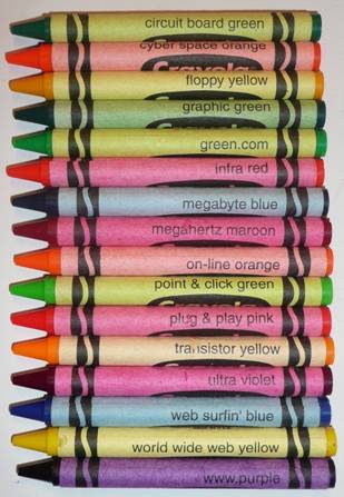 flusschen:meanwhile in 1997 these cutting edge internet themed crayons were born