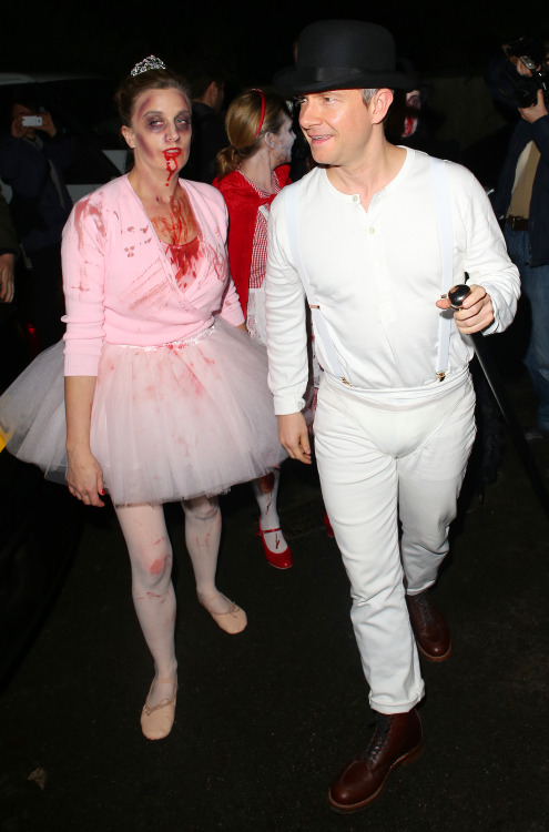  【HQ】Martin Freeman arrive for Jonathan Ross’s annual Halloween Party. 31 Oct 2015. 