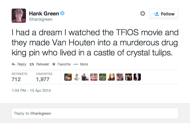 fishingboatproceeds:  edwardspoonhands:  tfiosnews:  Oh Hank…  True story…he