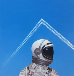 astronautdinosaur:  Vapor Trails by Scott Listfield. This piece will be in the Buddy System Invitational, opening September 5th at Breeze Block Gallery in Portland, OR. The lineup for this show is impressive to say the least, and includes my ‘buddy’