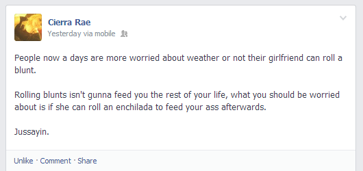 egberts:  my sisters facebook status 