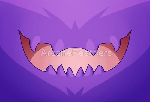 Made some Haunter mouth masks to stick in my Redbubble shop! Regular, shiny and my own alt Halloween