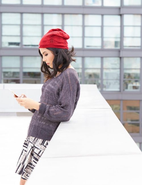 @annaakana seizes the day in stylish ways Grab Anna’s look–Sweater – Skirt – Beanie