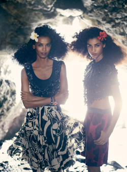 modelsof-color: Liya Kebede and Imaan Hammam by Mikael Jansson for Vogue US Magazine - January 2014.   