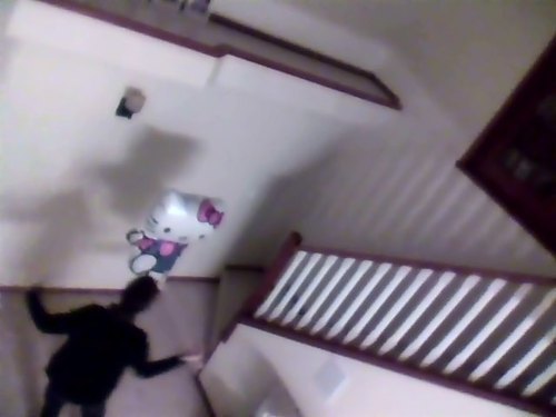 rnilkbreath:  rnilkbreath:  my  brother is downstairs and i think he is smacktalking a hello kittyy balloon????????????   