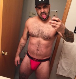 saltierside:  Them winter lbs had me xtra cuddly last year #fbf #nastypig #jockstrap #gayotter #instagay #hairychest