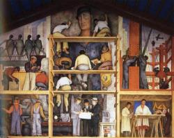 artist-rivera: The Making of a Fresco, Showing The Building of a City, Diego Rivera Medium: fresco 