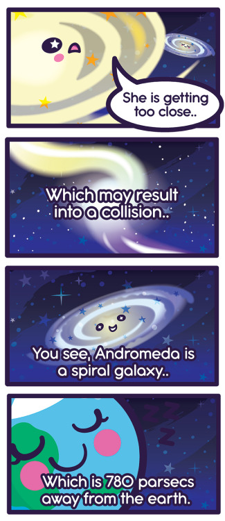 cosmicfunnies:Starry Greetings!Here is a comic about our next door neighbor, Andromeda!www.s