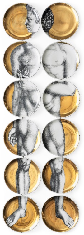  Piero Fornasetti plate set.   