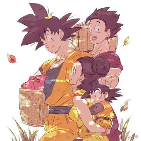 dragon-ball-z-kai-super-gt: Son family moments In the last one, Goku still treats Gohan as his baby 