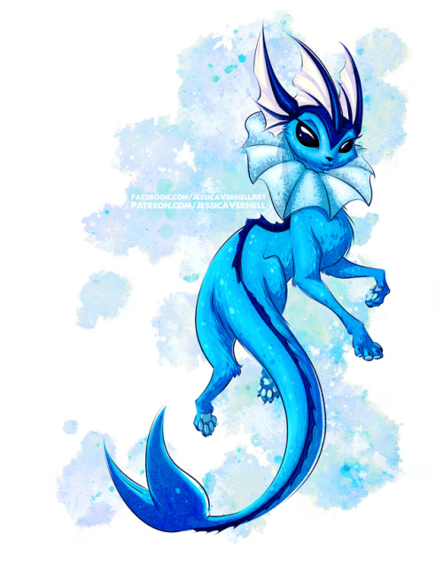 jessicavernellart:  New art! After a year or so of frequent requests for the Eeveelutions, I’v