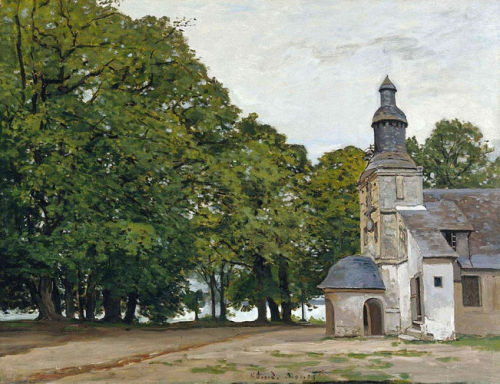 artist-monet:The Chapel Notre-Dame de Grace at Honfleur, 1864, Claude Monet
