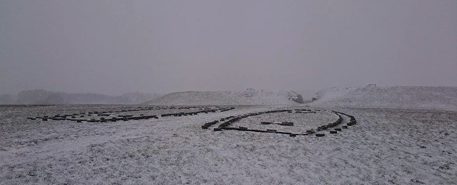 paganroots:  Vikingeborgen Trelleborg covered in snow. 