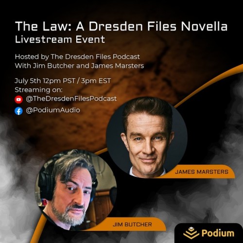 @jimbutchernews | Livestream with Jim Butcher and James Marsters! Tune in to The Dresden Files Podca