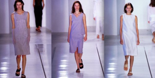 Malgosia Bela, May Anderson, and Audrey Marnay at Tse S/S 99 designed by Hussein Chalayan