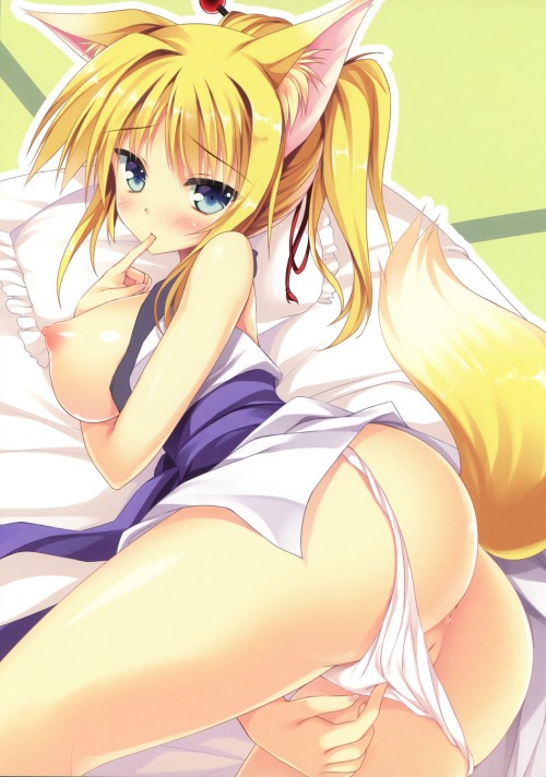 trin76:  animal ears anus ass breasts dog days kitsune marvelous grace nipples no bra open shirt panty pull pussy tail tateha uncensored yukata yukikaze panettone | #302867 | yande.re