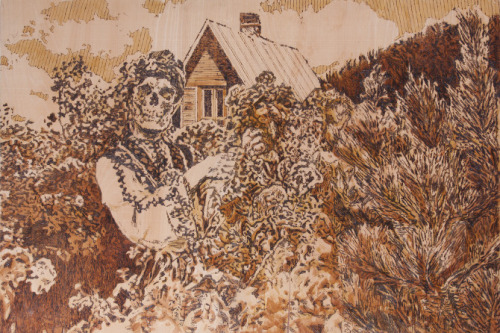 supersonicart:  Jarmila Mitríková & Dávid Demjanovič. Complex and bizarre imagery created via a soldering technique and using wood stain to paint with by Jarmila Mitríková and Dávid Demjanovič: Read More 