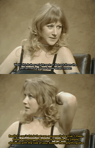 blondebrainpower:Helen Mirren Shutting down interviewer Michael Parkinson in 1975