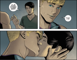 in-the-glory:   Hulkling and Wiccan, in ChelseaK-I-S-S-I-N-G