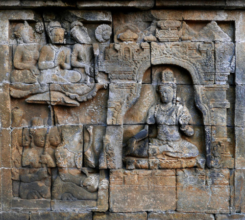 Maitreya preaches in the Brahmaloka, Borobudur relief, Java, photo by Anandajoti Bhikkhu