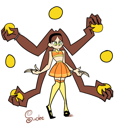 Day 6: Create a OC with supernatural abilities.Sindee is a cheerleader with hair that appears as fou
