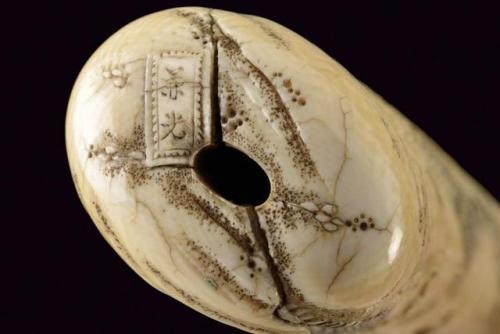 Ornate carved ivory Japanese tanto, 19th century.from Czerny’s International Auction House