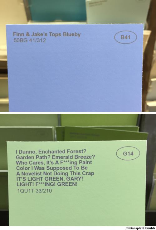 Porn obviousplant:  Renamed paint colors! photos