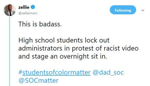 blackqueerblog: Students at the Ethical Culture Fieldston School held a sit-in protest Monday. The g