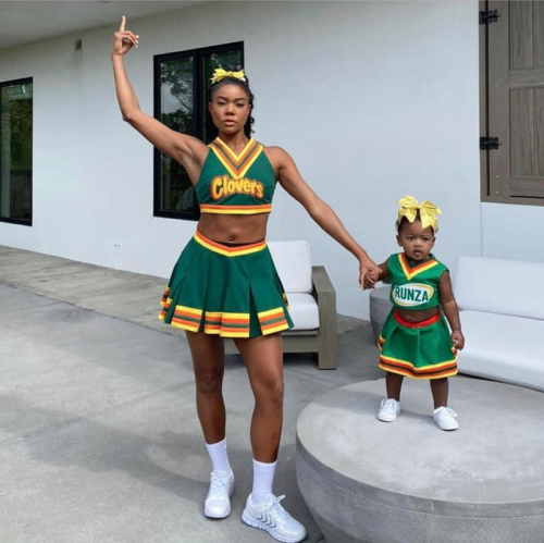 thechanelmuse:  Gabrielle ageless Union and her daughter, Kaavia.SN: Bring It On came out 19 years ago. Gab was 28.  Black, and I cannot stress this enough, does not crack