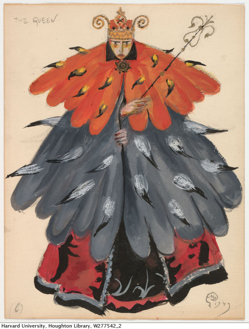 artballetoperaclassical: design-is-fine:Mstislav Dobujinsky, costume design for the Queen, Sleeping 