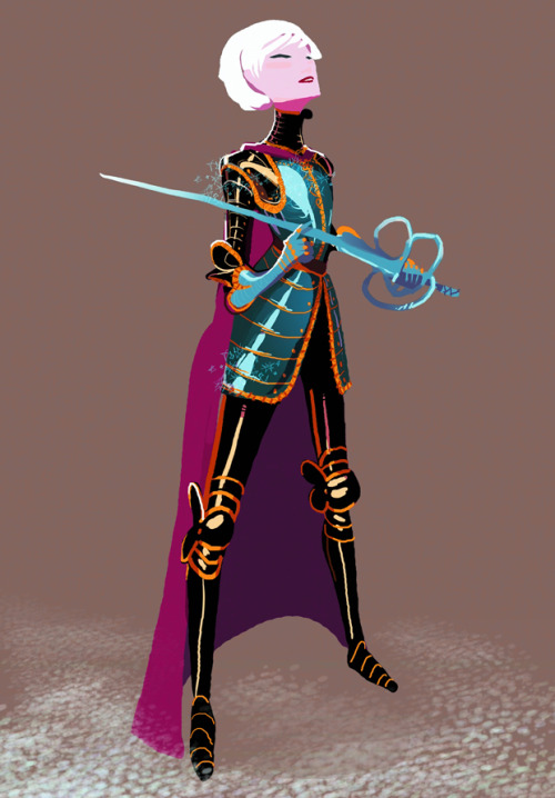 ask-me-princess-anna:art-calavera:Due to a friendly request, here, have an armored queen Elsa.(This 