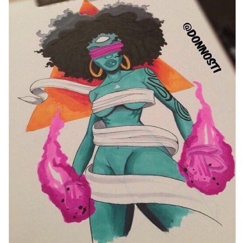 Afro Art @donnosti #2frochicks #Froyay #Friyah #Afro #Art #fro #kinkycurls #Curls #Teal #naturalgirl