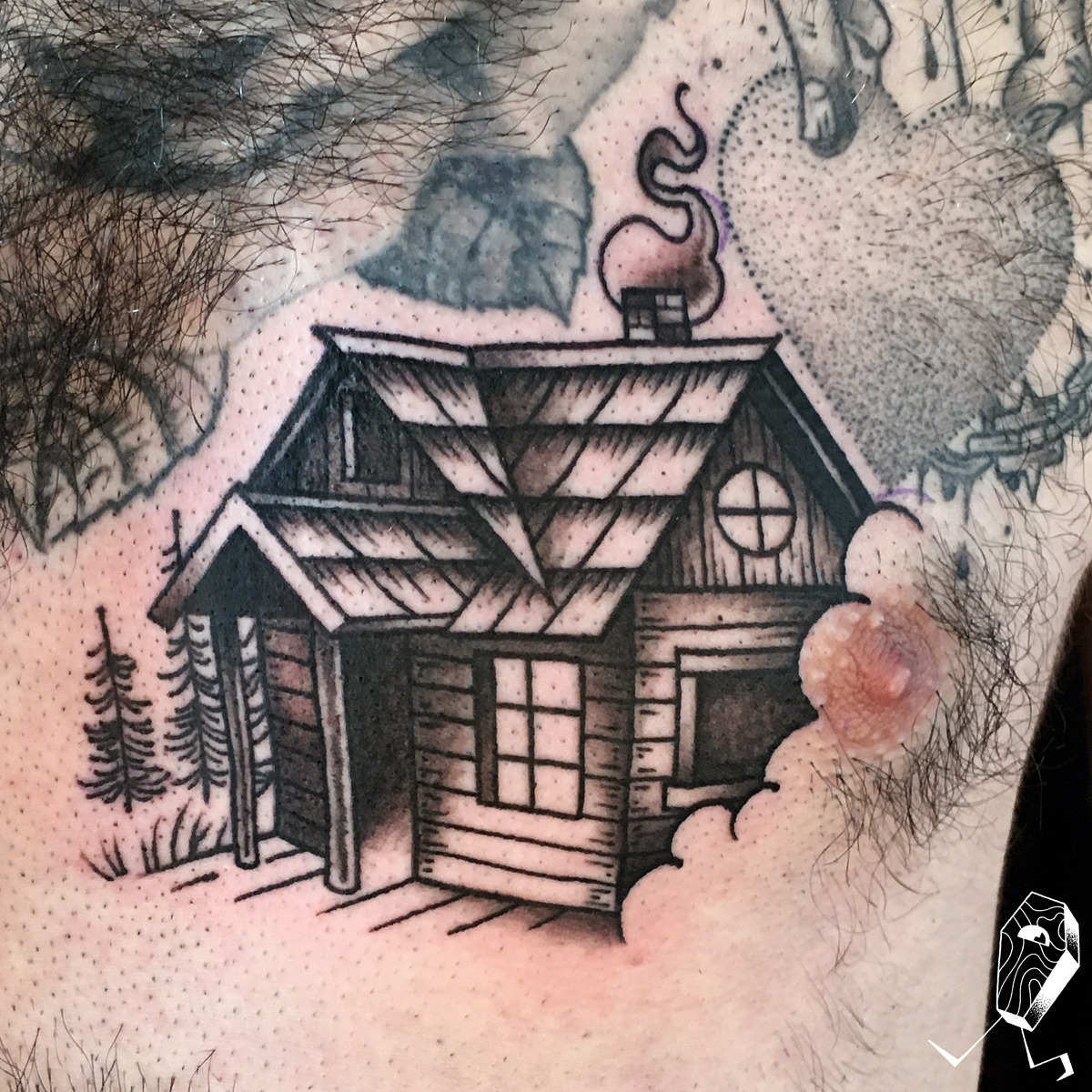 Cabin Woods Mountain Nature Forest Scene Tattoo by Jackie   Flickr