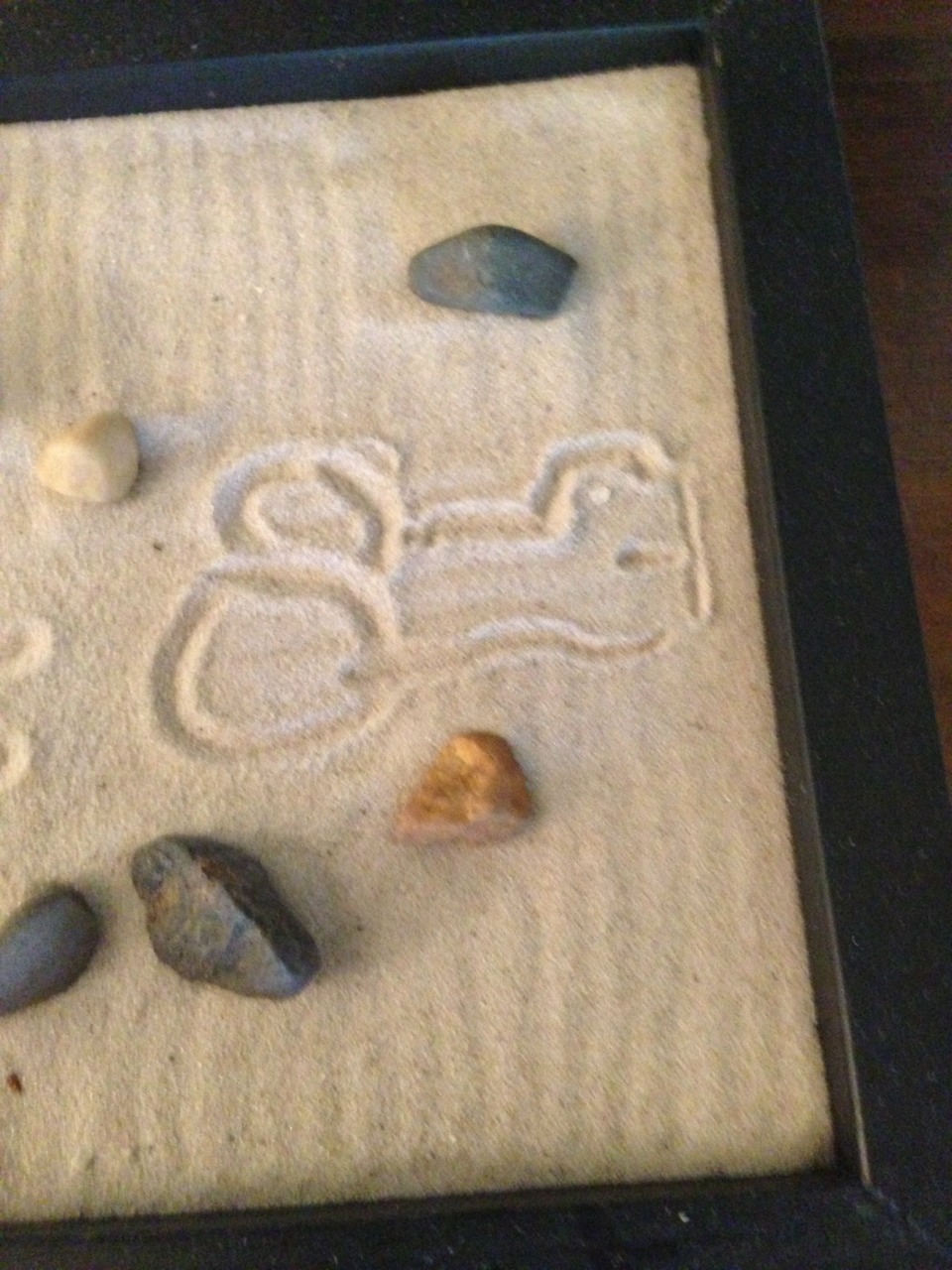 Hold on gotta leave my mark on this zen garden
