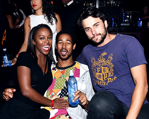dailyjackfalahee:  Aja Naomi King, Alfred Enoch and Jack Falahee attend a private