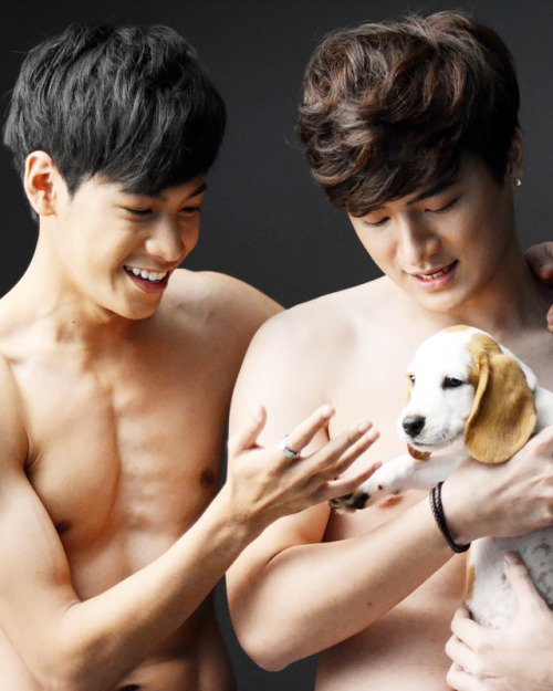 fyeahperaya: Krist Perawat &amp; Singto Prachaya + a puppy for Attitude Thailand (2016)