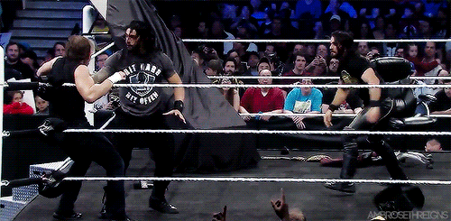 ambrosethreigns:  And here we have Seth Rollins being a little shit. Like he normally is.  Yup
