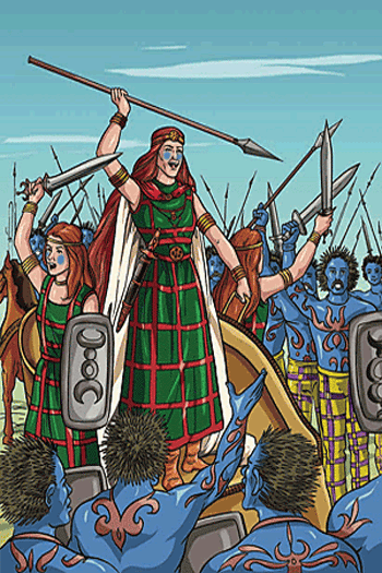 faunwand:Boudica, also known as Boadicea was queen of the British Iceni tribe who led an uprising ag