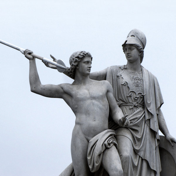 estoualem: Athena arms the warrior by Karl Heinrich Möller, 1851 //  Athena instructs