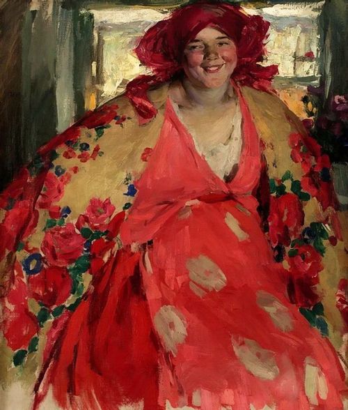 Smiling girl 1920s, Belarusian National Museum of Arts Abram Arkhipov (1862 – 1930) a Russian realis
