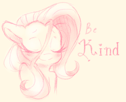 ambris:cocoa-bean-loves-fluttershy:Be Kind by AshleyNicholsArt AAAAAAA SO CUTE I love the way her shoulders look in this.&lt;3!