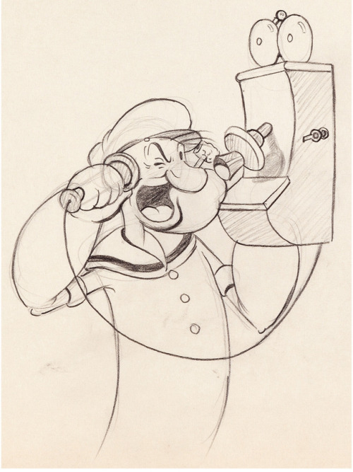 Popeye animation drawings from the Fleischer era (1930s).