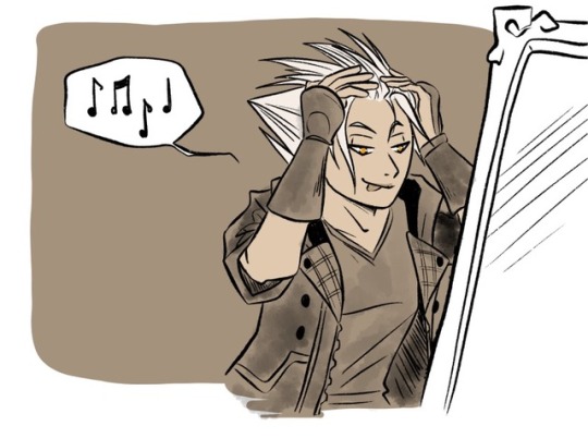kingdomsaurushearts:  rakiah:  Another prompt about Sora’s wild hair from @kingdomsaurushearts . Can’t be tamed even for Soranort.  Phbbt *snort* Flawless xD