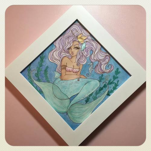 “Mermaid Tears” original going up in my shop! Nikeozaki.storenvy.com #mermaid #blackmerm