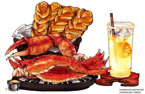  Order ready for Wettuccine’s character, Wettu!Alaskan King Crab Legs with a side of seasoned 