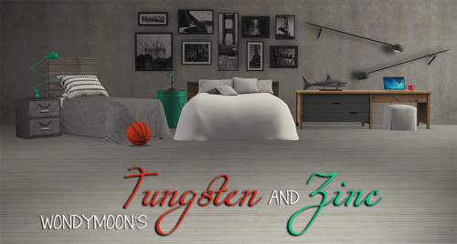 m0xxa:  Rest of Wondymoon’s conversions for eir-sims. Hope you like them! Tungsten Teen Bedroom  Dec