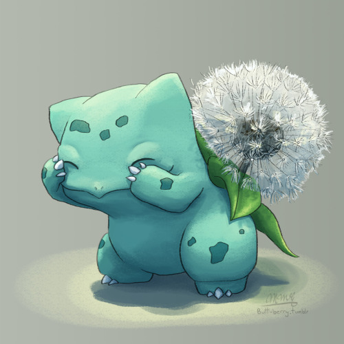 butt-berry:Dandelion Bulbasaur is shy!!