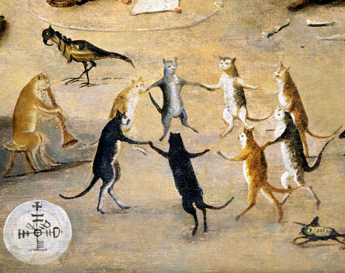 signorformica:A group of kittens dancing and making the circle during a witches’ Sabbat. Detail from