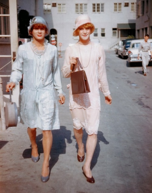 vintageeveryday - Tony Curtis & Jack Lemmon on the set of...