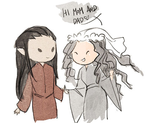 givenclarity:elrond and celebrian’s cute wedding (ﾉ◕ヮ◕)ﾉ*:･ﾟ✧feat. one normal family and the vague c